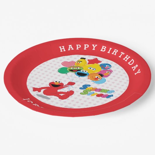 Assiettes En Carton Rue Sésame | Elmo et Pals - Ballons d'anniversaire (Angle)