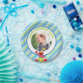 Assiettes En Carton Rue Sésame | Elmo - Garçons Anniversaire rayé (Fête)