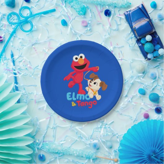 Assiettes En Carton Rue Sésame | Elmo & Tango Running (Fête)