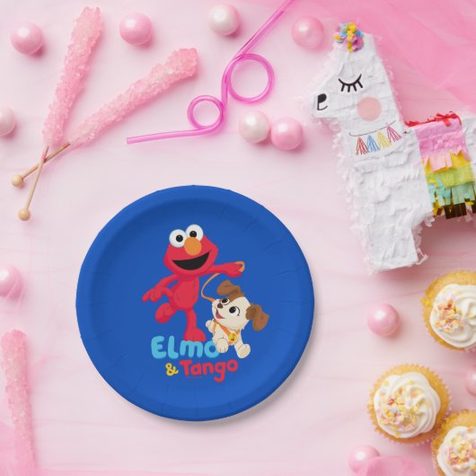 Assiettes En Carton Rue Sésame | Elmo & Tango Running (Fête)
