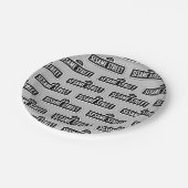 Assiettes En Carton Rue Sésame | Logo B&W (Angle)