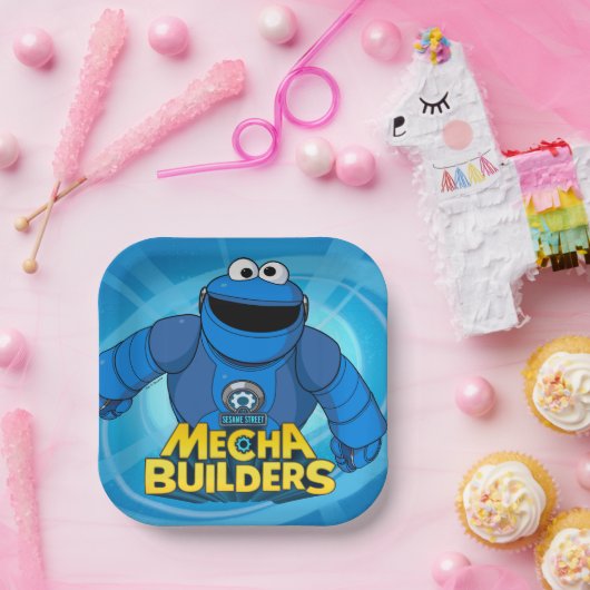 Assiettes En Carton Rue Sésame | Méca Builders Cookie In Action (Fête)