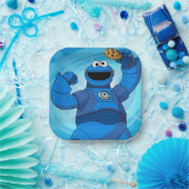 Assiettes En Carton Rue Sésame | Méca Builders Cookie Monster (Fête)