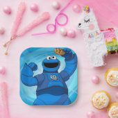 Assiettes En Carton Rue Sésame | Méca Builders Cookie Monster (Fête)