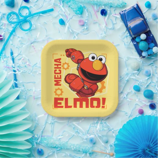 Assiettes En Carton Rue Sésame | Mécaniciens Elmo Design (Fête)