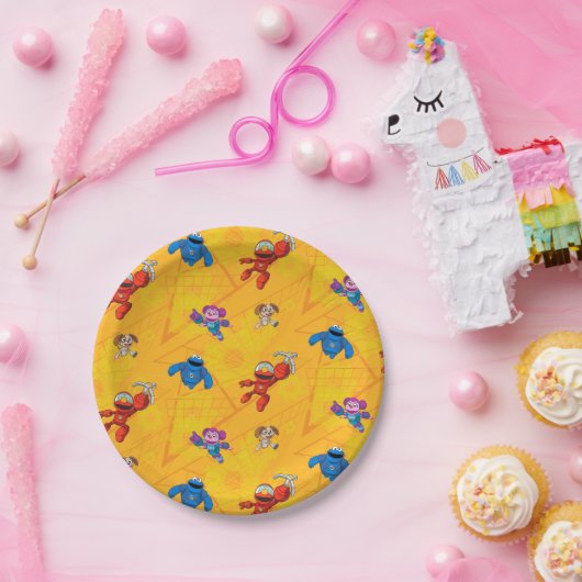 Assiettes En Carton Rue Sésame | Motif des constructeurs mécaniques (Fête)