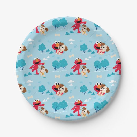 Assiettes En Carton Rue Sésame | Motif Elmo & Tango (Devant)