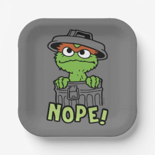 Assiettes En Carton Rue Sésame Oscar le Grouch Nope!