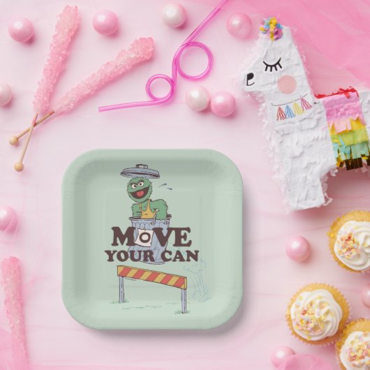 Assiettes En Carton Rue Sésame | Oscar the Grouch Move Your Can (Fête)