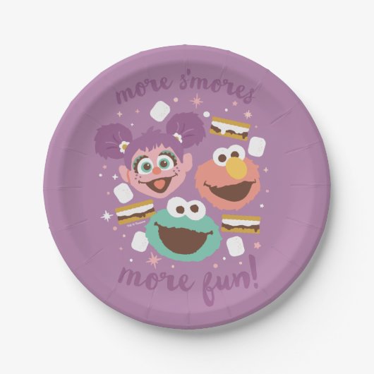Assiettes En Carton Rue Sésame | Plus S'mores Plus de plaisir! (Devant)