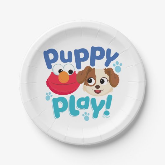 Assiettes En Carton Rue Sésame | Puppy Play Elmo & Tango (Devant)