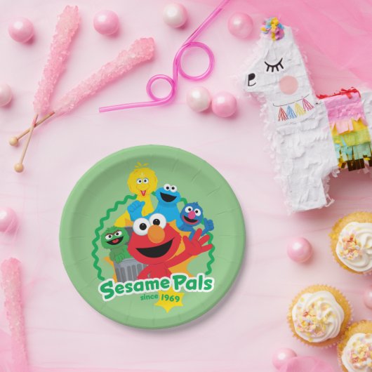 Assiettes En Carton Rue Sésame | Sesame Pals depuis 1969 (Fête)