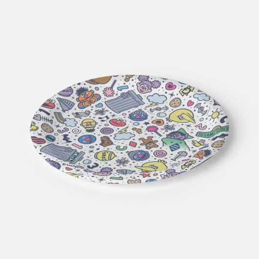 Assiettes En Carton Rue Sésame | Sesame Pals DoodMotif (Angle)
