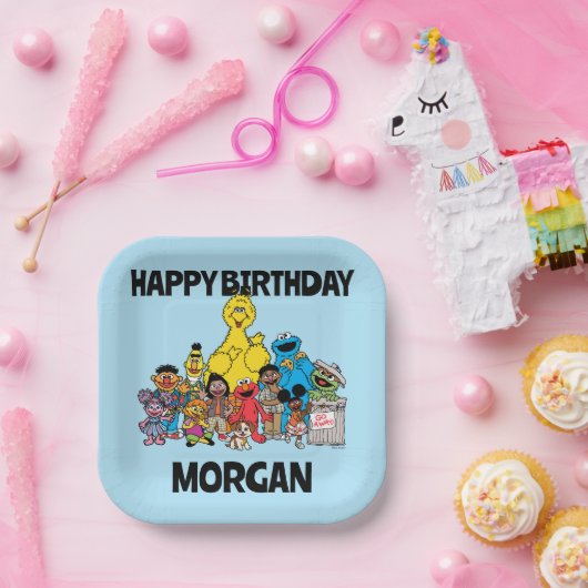 Assiettes En Carton Rue Sésame | Sesame Pals Joyeux anniversaire (Fête)