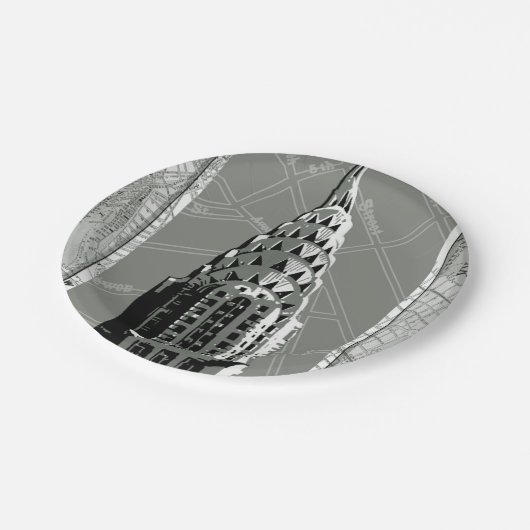 Assiettes En Carton Rues de New York avec Empire State Building (Angle)