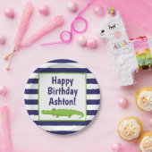 Assiettes En Carton Rugby Stripes Alligator Plaques personnalisées (Fête)