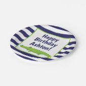 Assiettes En Carton Rugby Stripes Alligator Plaques personnalisées (Angle)