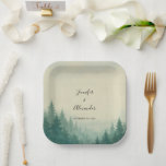 Assiettes En Carton Russe aquarelle mariage de forêt de pins<br><div class="desc">Plaques en papier mariage de forêt de pins aquarelles rustiques. Vous pouvez ajouter vos propres noms et ajouter la date du mariage.</div>