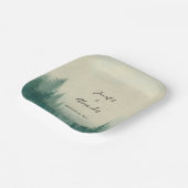 Assiettes En Carton Russe aquarelle mariage de forêt de pins (Angulaire)