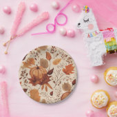 Assiettes En Carton Russe Beige Brown Érable Feuille Mariage d'automne (Fête)