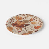 Assiettes En Carton Russe Beige Brown Érable Feuille Mariage d'automne (Angle)