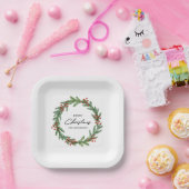 Assiettes En Carton Russe Berry Wreath Noël (Fête)