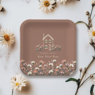 Assiettes En Carton Russe Boho Floral Automne Fête de réchauffement do