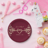 Assiettes En Carton Russe Boho Mariage Bourgogne (Fête)