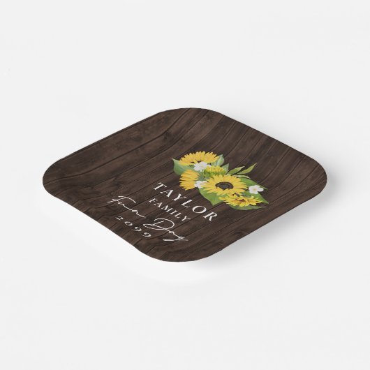 Assiettes En Carton Russe Bouquet de tournesol Jour d'amusement famili (Angulaire)