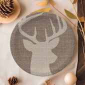 Assiettes En Carton Russe Burlap Deer Buck |