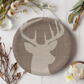 Assiettes En Carton Russe Burlap Deer Buck |
