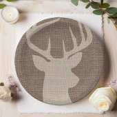 Assiettes En Carton Russe Burlap Deer Buck |