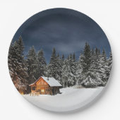 Assiettes En Carton Russe Cabine neige hiver (Devant)