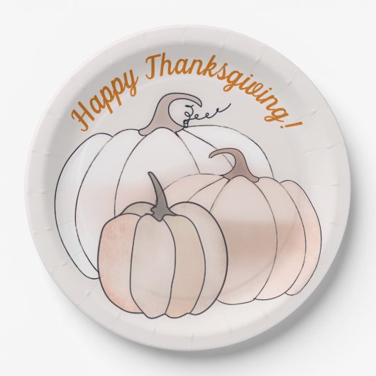 Assiettes En Carton Russe Citrouille d'automne (Devant)