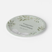 Assiettes En Carton Russe Eucalyptus Mariage vert à la menthe (Angle)