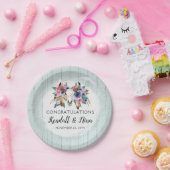 Assiettes En Carton Russe Floral Vache Crâne Aquarelle Boho Mariage (Fête)