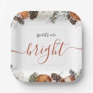 Assiettes En Carton Russe hiver Citrus & Pine Fête de Vacances