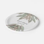 Assiettes En Carton Russe Mariage feuille Eucalyptus (Angle)