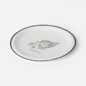 Assiettes En Carton Russe minimaliste Thanksgiving Brown (Angle)