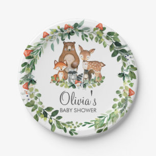 Assiettes En Carton Russe Woodland Animaux Baby shower Garçon Girl