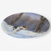 Assiettes En Carton Russell Terrier Laisser neiger Noël (Angle)