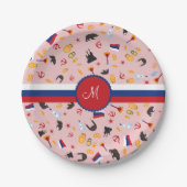 Assiettes En Carton Russie avec amour - Monogramme russe (Devant)