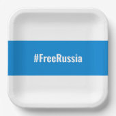 Assiettes En Carton Russie libre - Anglais - Bleu blanc Drapeau (Recto)