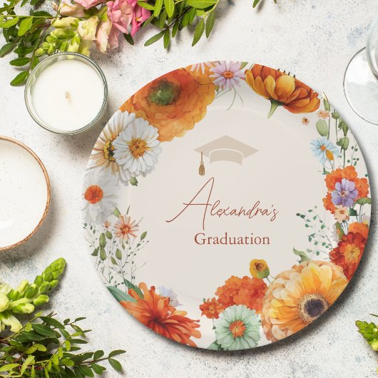 Assiettes En Carton Rust Fleurs en terre cuite Burnt Orange Graduation