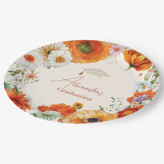 Assiettes En Carton Rust Fleurs en terre cuite Burnt Orange Graduation (Angle)