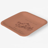 Assiettes En Carton Rust Orange Pine Woods Mountain Sketch Mariage (Angulaire)