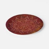 Assiettes En Carton Rust Red Mandala Gold Glam (Angle)