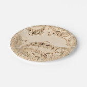 Assiettes En Carton Rustic Antique Musical Notes (Angle)