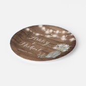 Assiettes En Carton Rustic Baby's Breath Mason Jar Lumières Mariage (Angle)