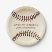 Assiettes En Carton Rustic Baseball Strings Party (Devant)